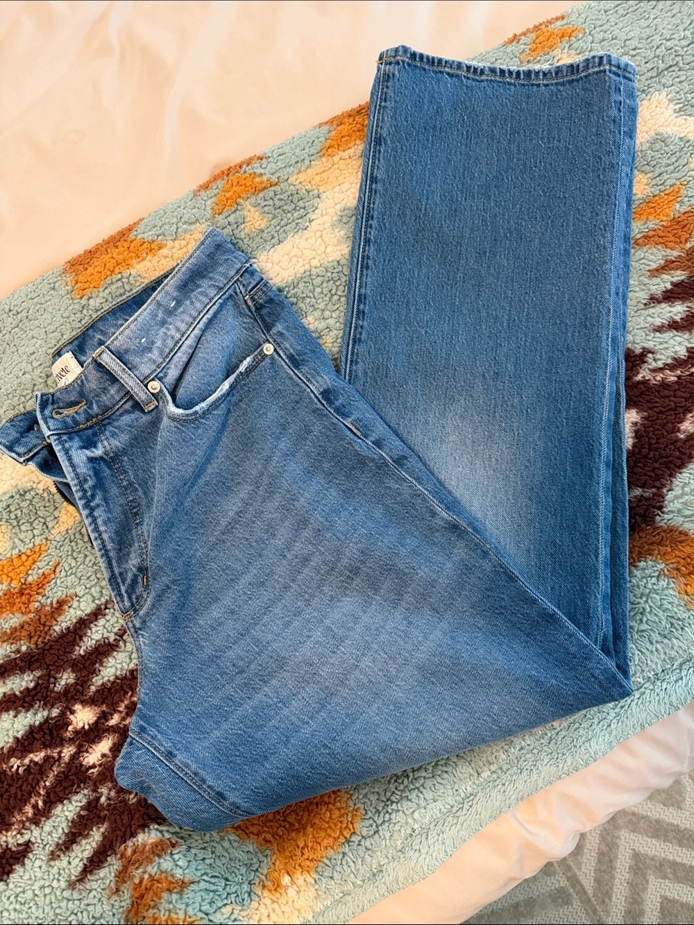 Rivete size 29 Classic High-Rise relaxed Straight Leg Jeans - Blue